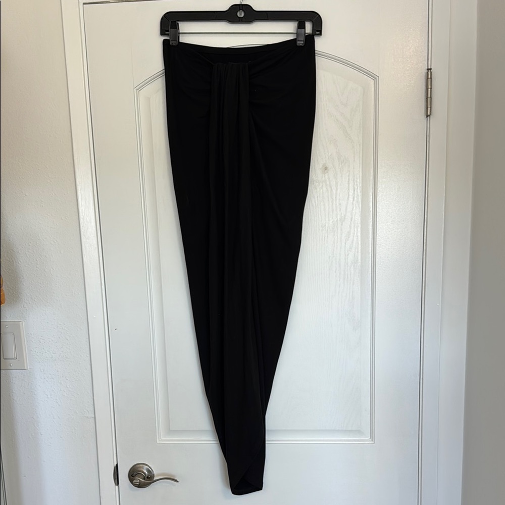 LULU’S Wrap Maxi Black Maxi Skirt
